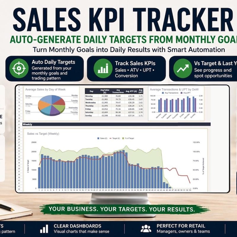 Sales Target Dashboard - Etsy