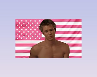 Josh Dun Pink American Flag Tapestry – Twenty One Pilots Wall Art Decor | Band Fan Room Flag | Aesthetic Pink Bedroom Decor