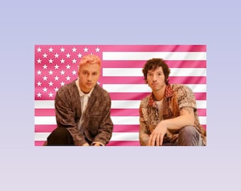 Twenty One Pilots Pink American Flag Tapestry – Band Wall Art Decor | Music Fan Room Flag | Aesthetic Pink Bedroom Decor