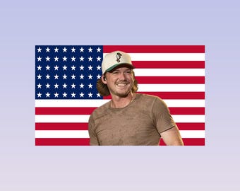 Riley Green American Flag Tapestry – Country Music Wall Art Decor | Singer Fan Room Flag | Rustic Country Bedroom Decor