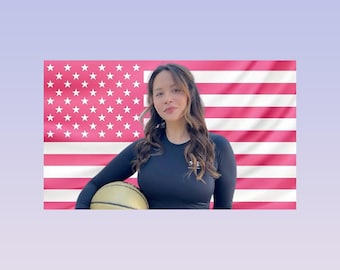 Lucy Chen Pink American Flag Tapestry – The Rookie Wall Art Decor | TV Show Fan Flag | Aesthetic Pink Bedroom Decor