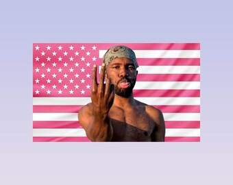 Frank Ocean Pink American Flag Tapestry – Singer Wall Art Decor | R&B Music Fan Flag | Aesthetic Pink Bedroom Decor