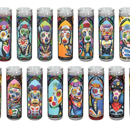 Day of the Dead Dog Chihuahua Candle espectra Etsy