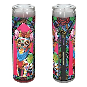 Day of the Dead Dog Chihuahua Candle - "Espectra"