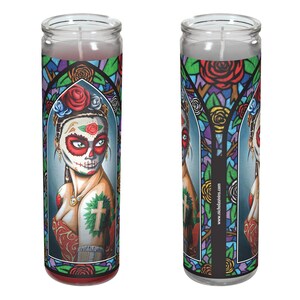 Day of the Dead Elegant Lady Candle - "Luna"