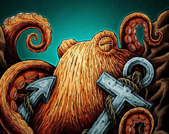 Octopus Art Print - "The Briny Deep"