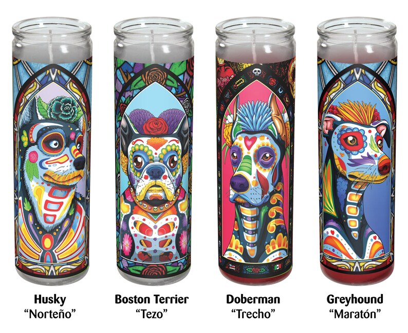 Day of the Dead Dog Candle Pack Etsy
