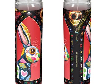 Day of the Dead Rabbit Candle - “Coneja”