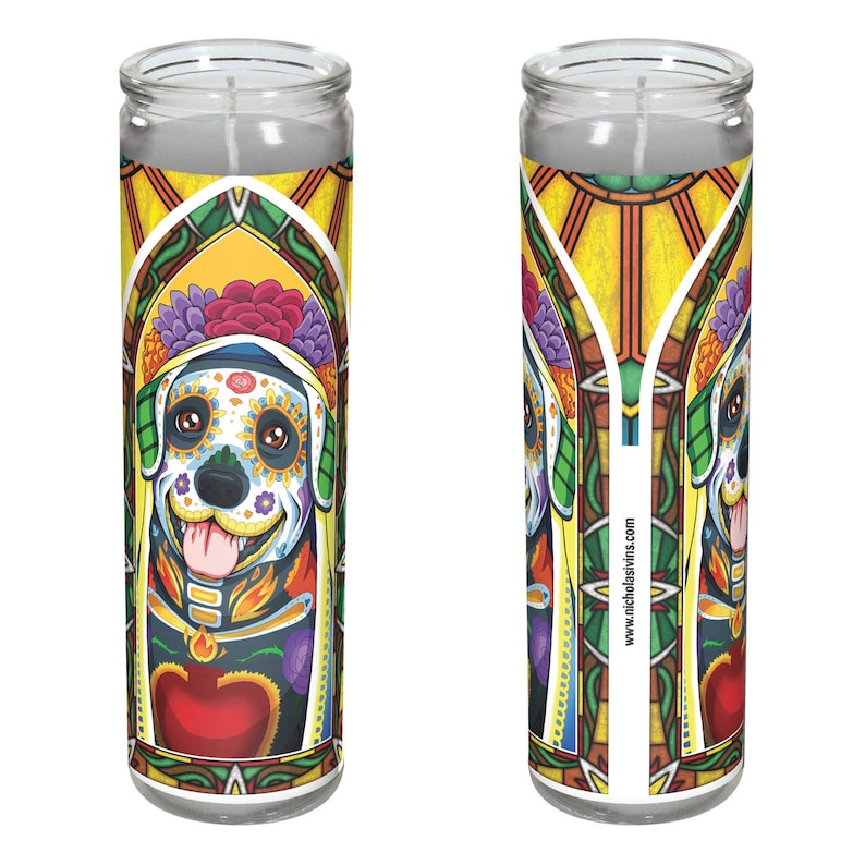Day of the Dead Dog Labrador Candle mariangel Etsy