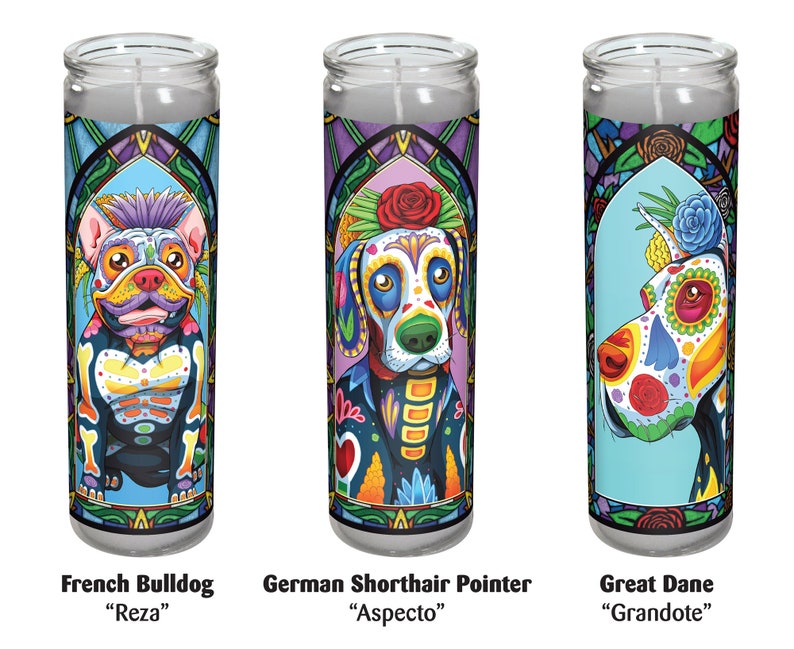 Day of the Dead Dog Candle Pack Etsy