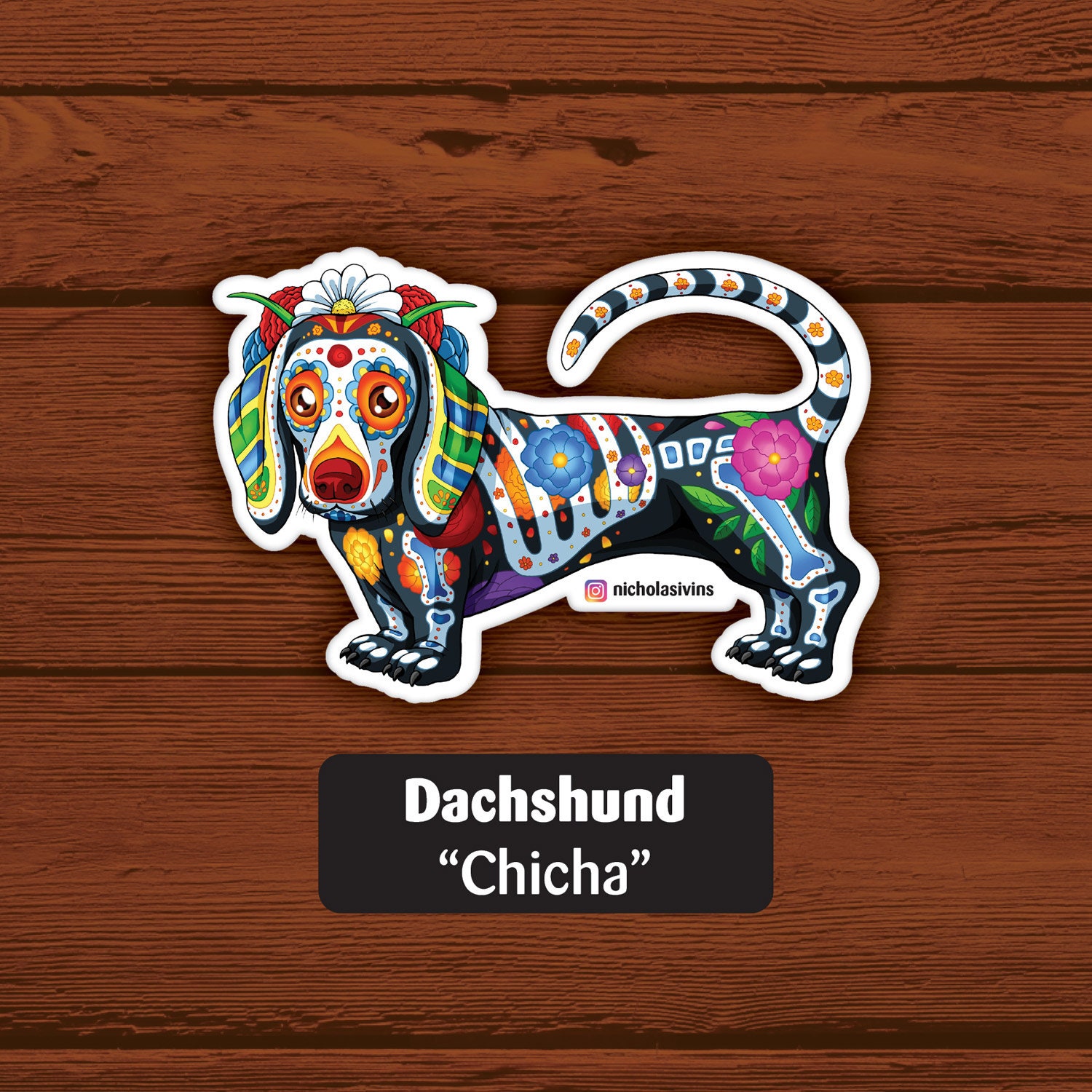 Day of the Dead Dog Sticker Pack Etsy