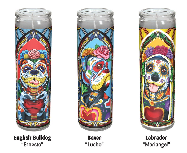 Day of the Dead Dog Candle Pack Etsy