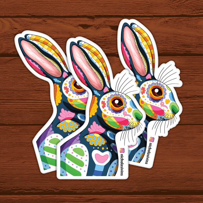 Day of the Dead Rabbit Sticker - “coneja” - Etsy