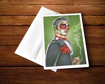 5 x 7" Day of the Dead Dapper Man Greeting Card - "Marcos"