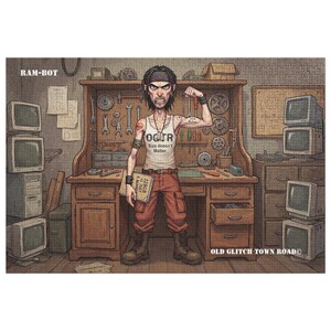 Rompecabezas RAM-Bot de 1000 piezas con lata coleccionable — Divertido regalo tecnológico — Humor informático — Regalo único para geeks