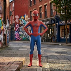 Spindelhjältekostym för barn, superhjältedräkt för pojkar, födelsedags-/Halloween-cosplay-gåva bild 1
