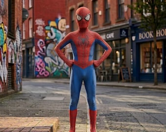 Costume da supereroe ragno per bambini, tuta da supereroe per ragazzi, regalo per compleanno/Halloween.