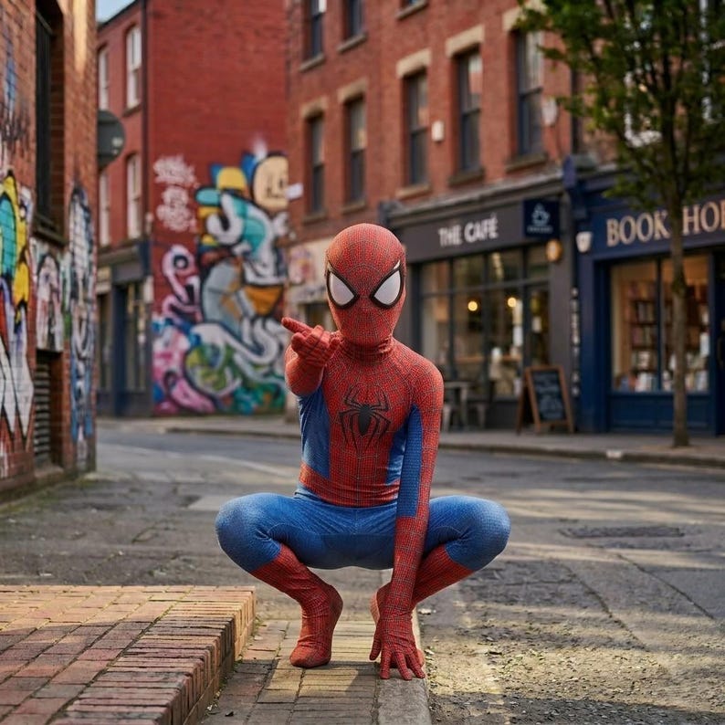 Spindelhjältekostym för barn, superhjältedräkt för pojkar, födelsedags-/Halloween-cosplay-gåva bild 2