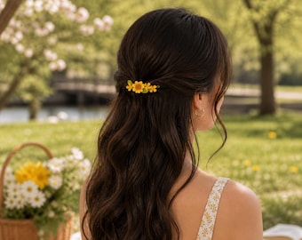 Horquillas de micro crochet con forma de girasol, accesorios para el cabello de boda, regalo para el Día de la Madre