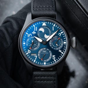 Luxury Watch IWC Big Pilot&#39;s Watch Perpetual Calendar &quot;Rodeo Drive&quot; Black Ceramic Blue Dial