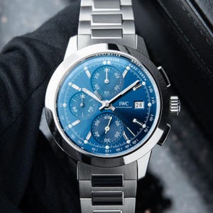 Luxury Watch IWC Ingenieur Chronograph Blue Dial Steel Bracelet Automatic 42.3mm