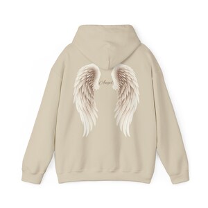 Sudadera con capucha de alas de ángel etéreas para mujer, sudadera con estampado celestial, sudadera con capucha de estética espiritual, regalo de jersey con alas boho, sudadera con capucha con estampado de ángel imagen 7