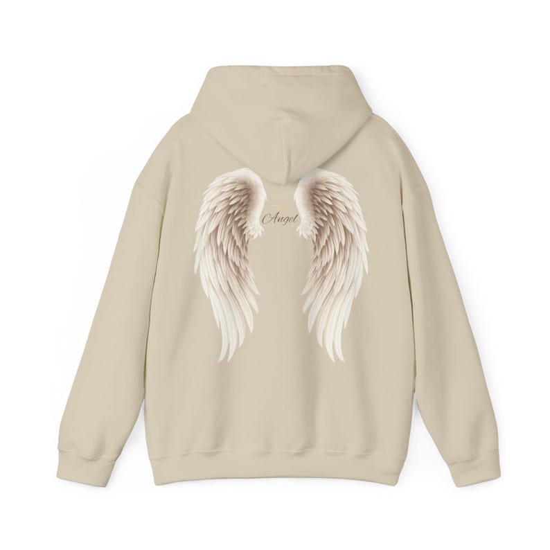 Sudadera con capucha de alas de ángel etéreas para mujer, sudadera con estampado celestial, sudadera con capucha de estética espiritual, regalo de jersey con alas boho, sudadera con capucha con estampado de ángel imagen 7