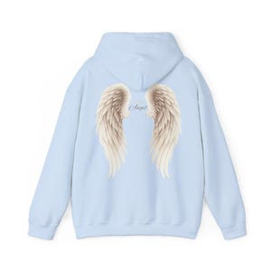 Sudadera con capucha de alas de ángel etéreas para mujer, sudadera con estampado celestial, sudadera con capucha de estética espiritual, regalo de jersey con alas boho, sudadera con capucha con estampado de ángel imagen 11