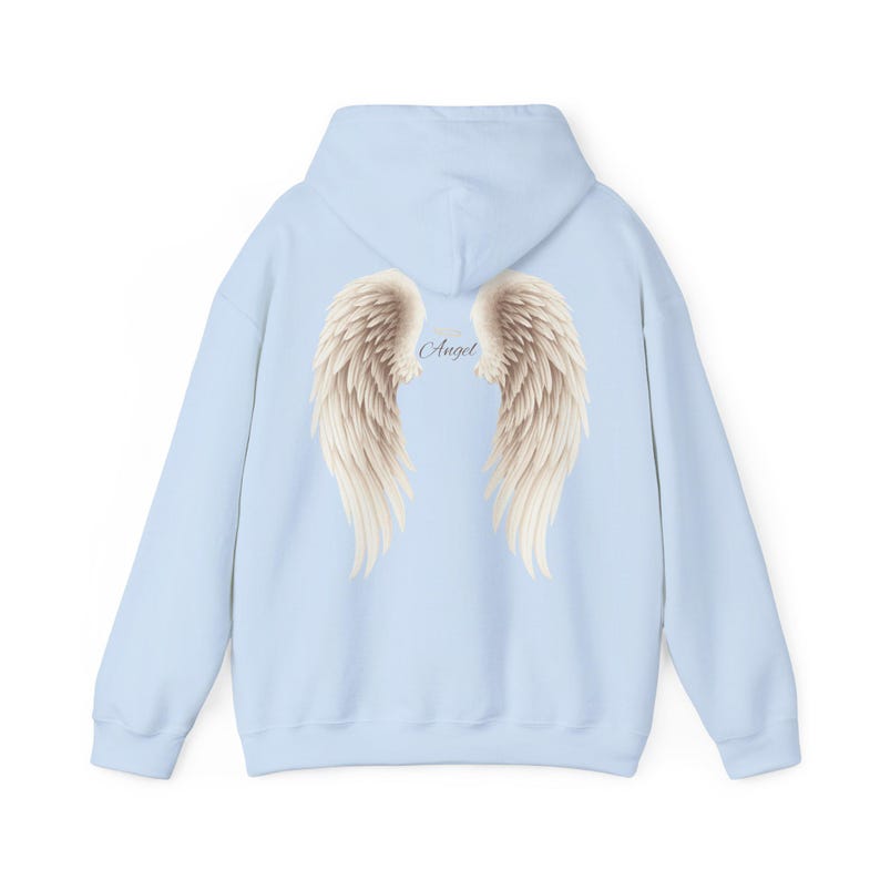 Sudadera con capucha de alas de ángel etéreas para mujer, sudadera con estampado celestial, sudadera con capucha de estética espiritual, regalo de jersey con alas boho, sudadera con capucha con estampado de ángel imagen 11