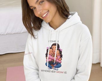 Sudadera con capucha "El hogar está dondequiera que esté mamá", Sudadera con capucha para mamá, Sudadera para mamá, Regalo del Día de la Madre, Regalo para mamá, Sudadera con capucha "Vida de mamá", Sudadera con capucha "Amor de mamá"