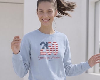 USA 250 Years of Freedom Sweatshirt, 4th of July 2026 Crewneck, Patriotic American Flag Shirt, Independence Day 250 Anniversary Pullover