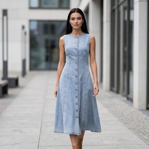 jeans formal dress Ashley Lauren 11511 Formal Dresses Denim 0 / Denim