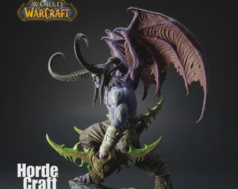 Illidan Stormrage Inspired World of Warcraft Fan art Blades of Azzinoth figurine statue