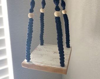 Free Shipping-Macramé Hanger, Indoor Hanging Planter, Wood Beads, Decorative Hanging Plant Holder, No Tassels