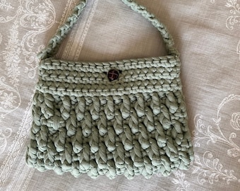 Crochet Crossbody Bag | Crochet Handbag | Sage Green Crochet Crossbody Purse | Crochet Bag