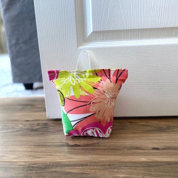 Door Stopper-Low Shipping | Empty, You fill | Home Decor Fabric | Door Wedge | Fabric Door Stopper | Floral Spring Colors Home Decor Fabric