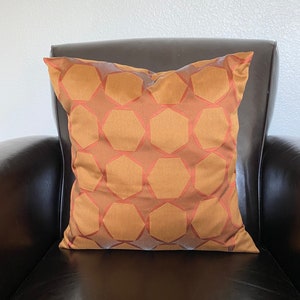 Single Pillow Cover 18x18 inch square - Silky Home Decor Fabric with 3 Shades of Brown, Accent Pillow, Home Decor Pillow Cover