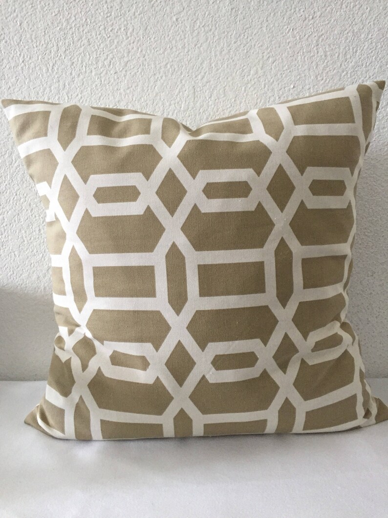 Tan and White Neutral ColorsHome Decor FabricPillow