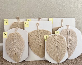 Macrame Feather | Beige/Off White/Cream Macrame | Select a Size | Home Decor | Wall Decor | Macrame Wall Decor Feather | Neutral Feather