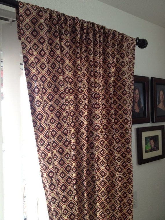 Curtain Panels In Geometric Pattern Drapes Home Decor Etsy