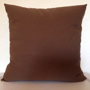 Pillow Cover Solid Brown Home Decor Fabric-Throw Pillow Cover, Accent Pillow, 18x18 inch square, Pillow Cushion
