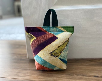 Door Stopper | Empty, You fill | Home Decor Fabric | Door Wedge | Fabric Door Stopper | Multi Color Zig Zag Fabric