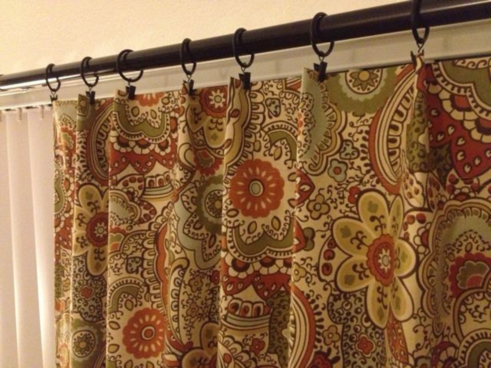 Curtain Panels in MultiColored Earth Tone Home Decor Fabric Etsy