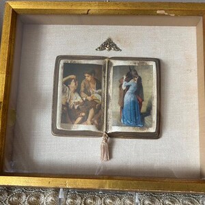 Vintage Suncost Art Studios NY Shadow Box Wall Art Miniature Book Decor MC