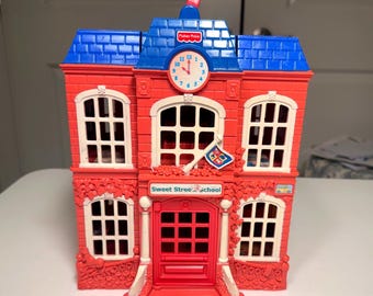 Fisher-Price Sweet Street School Vintage 2002 Folding Dollhouse Playset 77334