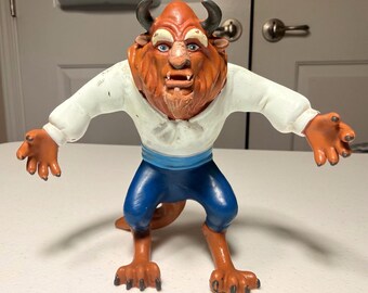 Disney Beauty and the Beast Figure Just Toys Vintage 90s Rubber Toy 5.5 Inch
