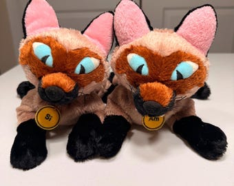 Disney Lady and the Tramp Si & Am Siamese Cat Plush Set Vintage Stuffed Animals