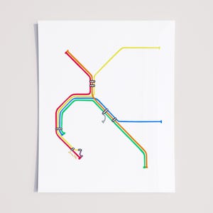BART Metro Map Art Print Bay Area San Francisco California