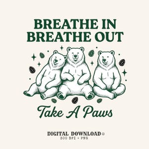 Bear Pack PNG Funny Fauna Gift Cartoon Digital Download Ursine Printable Humor Fan Comic PNG Wildlife Graphic Classic Cone