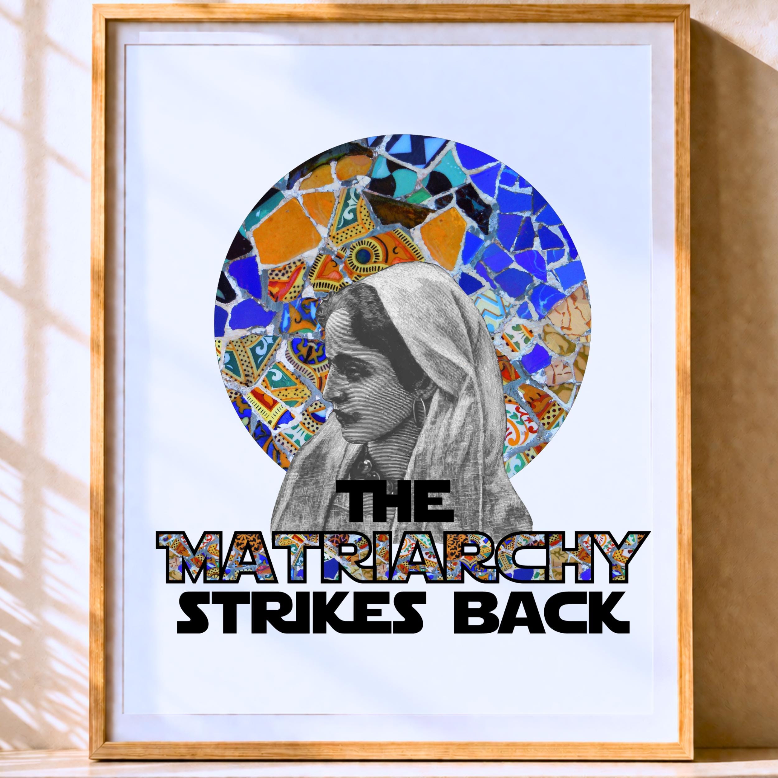 The Matriarchy Strikes Back Poster, Mosaic Woman Portrait, Statement ...